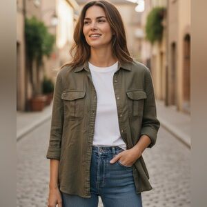 Lauren Ralph Lauren Olive Button Down Shirt